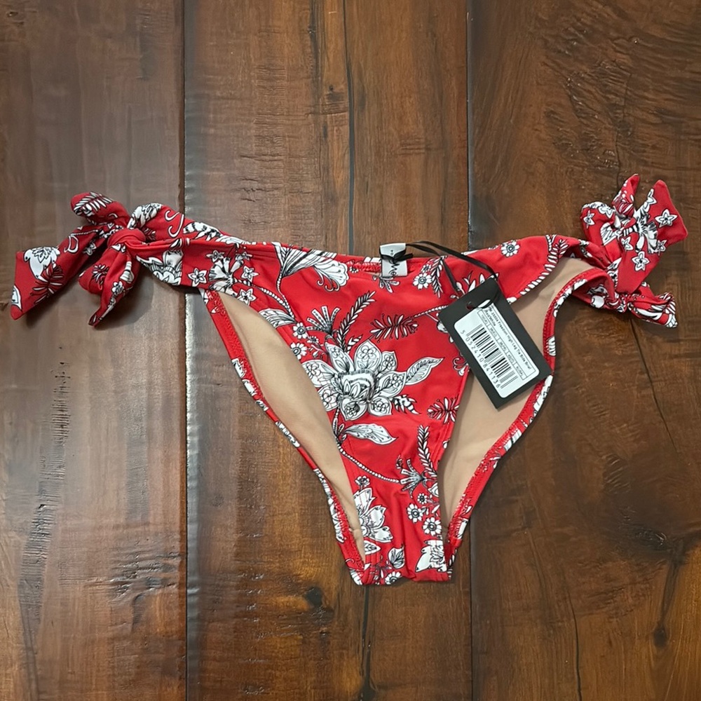 Pour Moi Red Floral Bikini Bottom